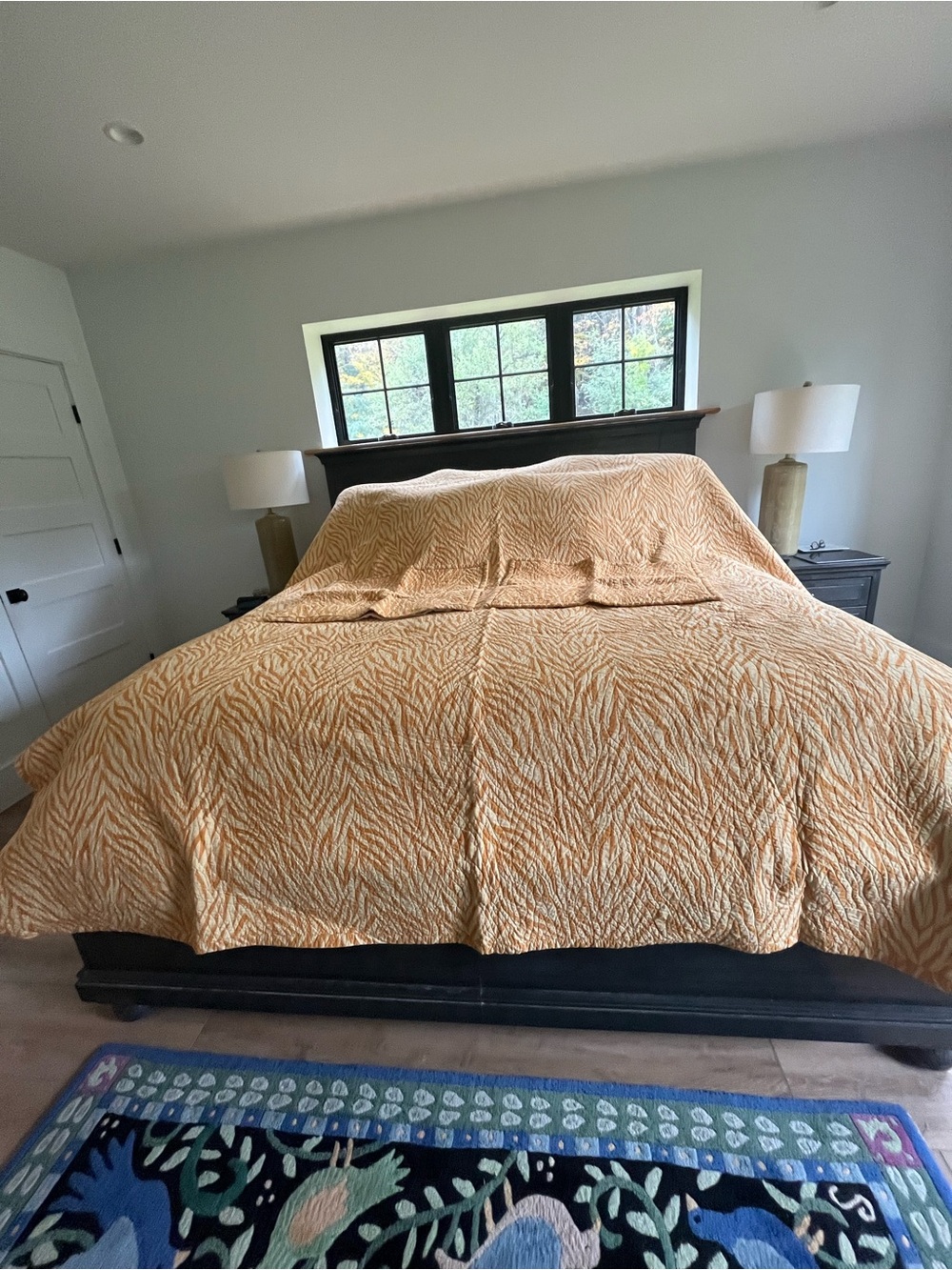 Company C Yellow & Orange Zebra-Pattern Quilt & 2 Standard Shams Sz Full/Queen